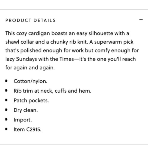 J. Crew Chunky Shawl Collar Open Front Black Cardigan - M/L - Picture 8 of 11